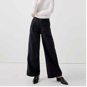 PACT Women's Black Boulevard Brushed Twill Wide Leg Trouser M